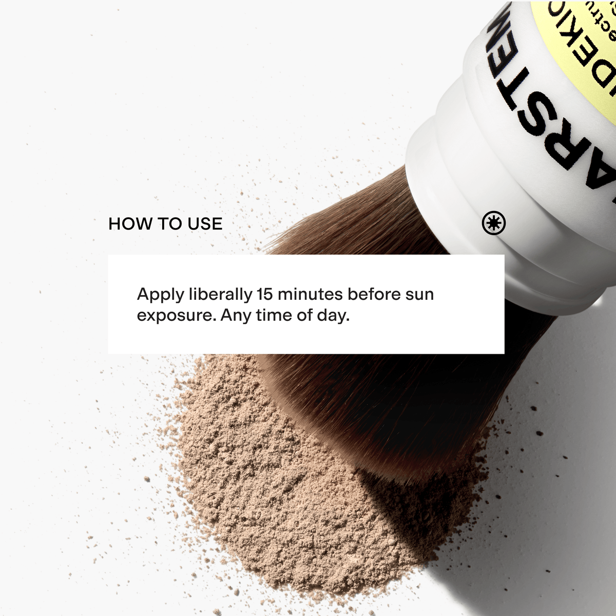 How to apply CLEARSTEM SUNNYSIDEKICK brush-on SPF 30 over makeup