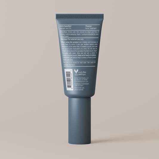 Face Reality Age Adaptive Clearing Serum, back of the tube with the ingredient panel